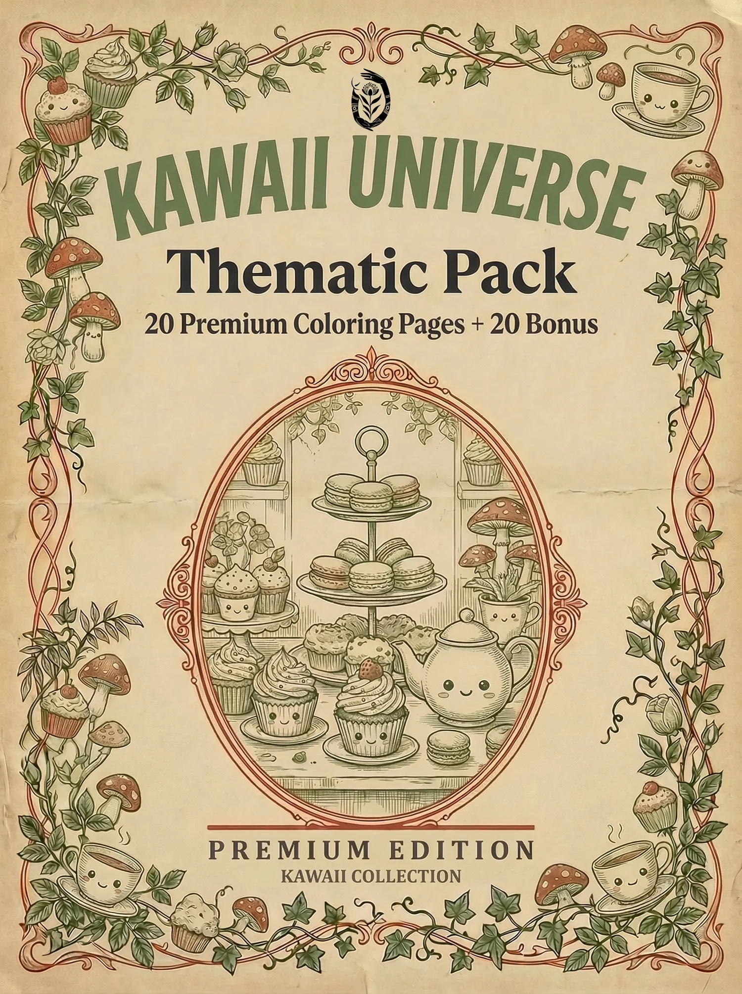Kawaii Universe adult coloring book pack cover